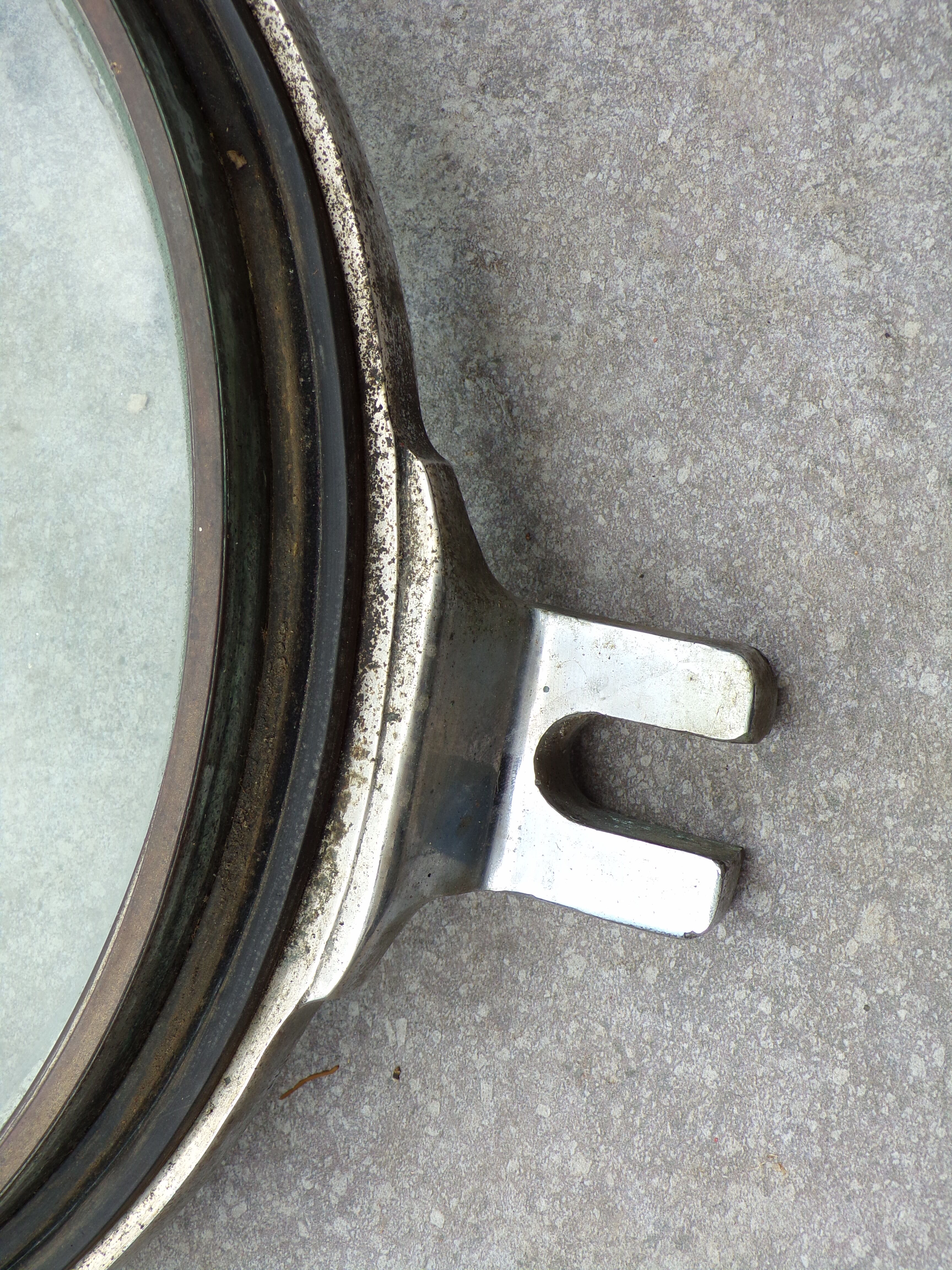 Old boat window in chrome bronze Ø40cm