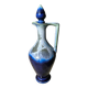 Vintage cobalt blue glazed ceramic carafe / jug – lid
