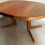 Table scandinave ronde Baumann vintage à pied central étoile extensible