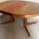 Table scandinave ronde Baumann vintage à pied central étoile extensible