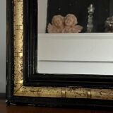 Miroir ancien noir et doré