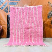 Tapis berbere de atlas fait main rose