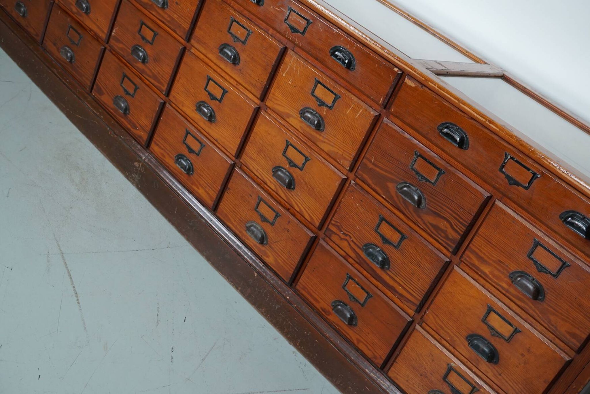 Large Pitch Pine Jewelry Counter/Cabinet, Paris, France, 1930s