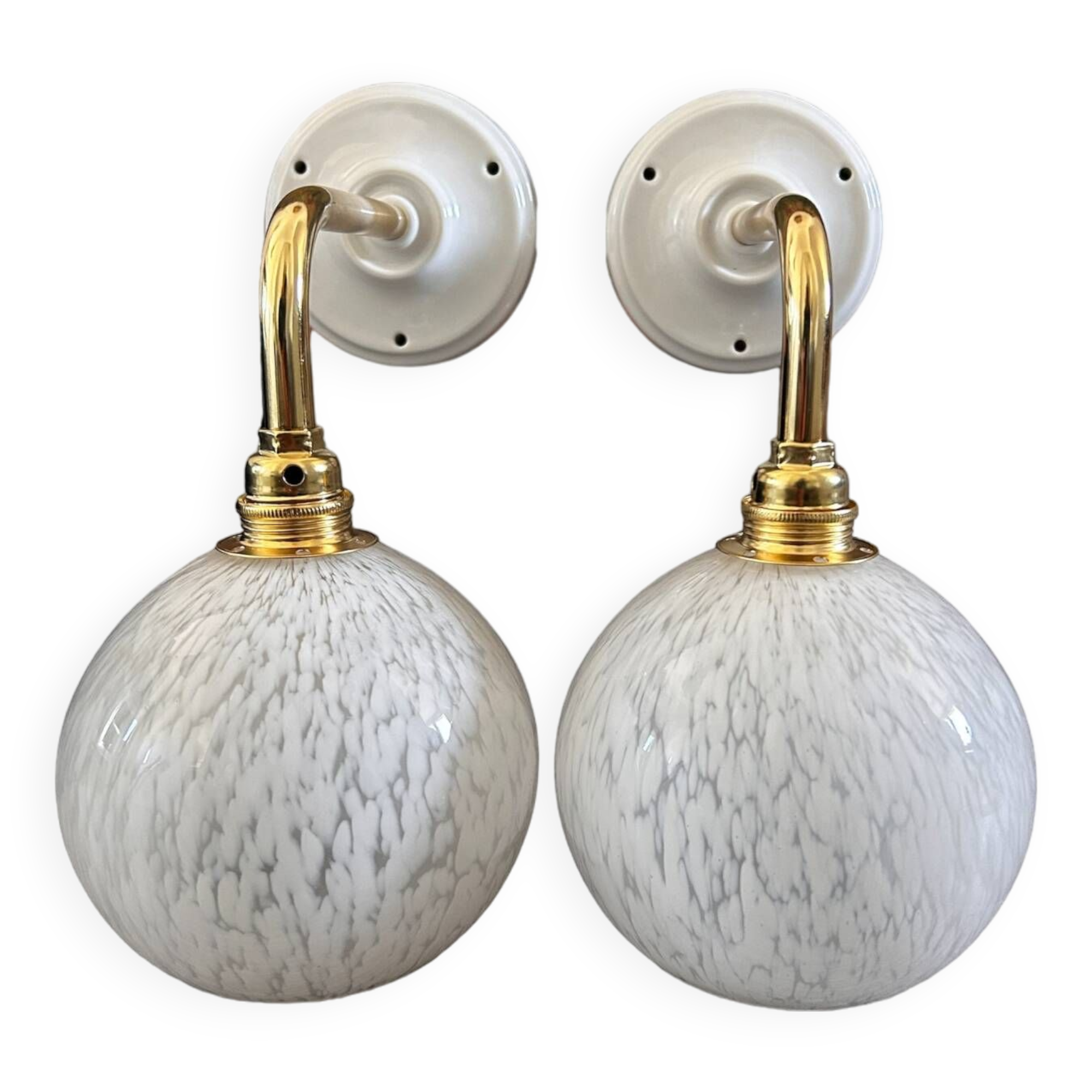 Pair of white wall lights