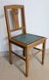 Revisited antique chair in solid wood with a sage green seat.