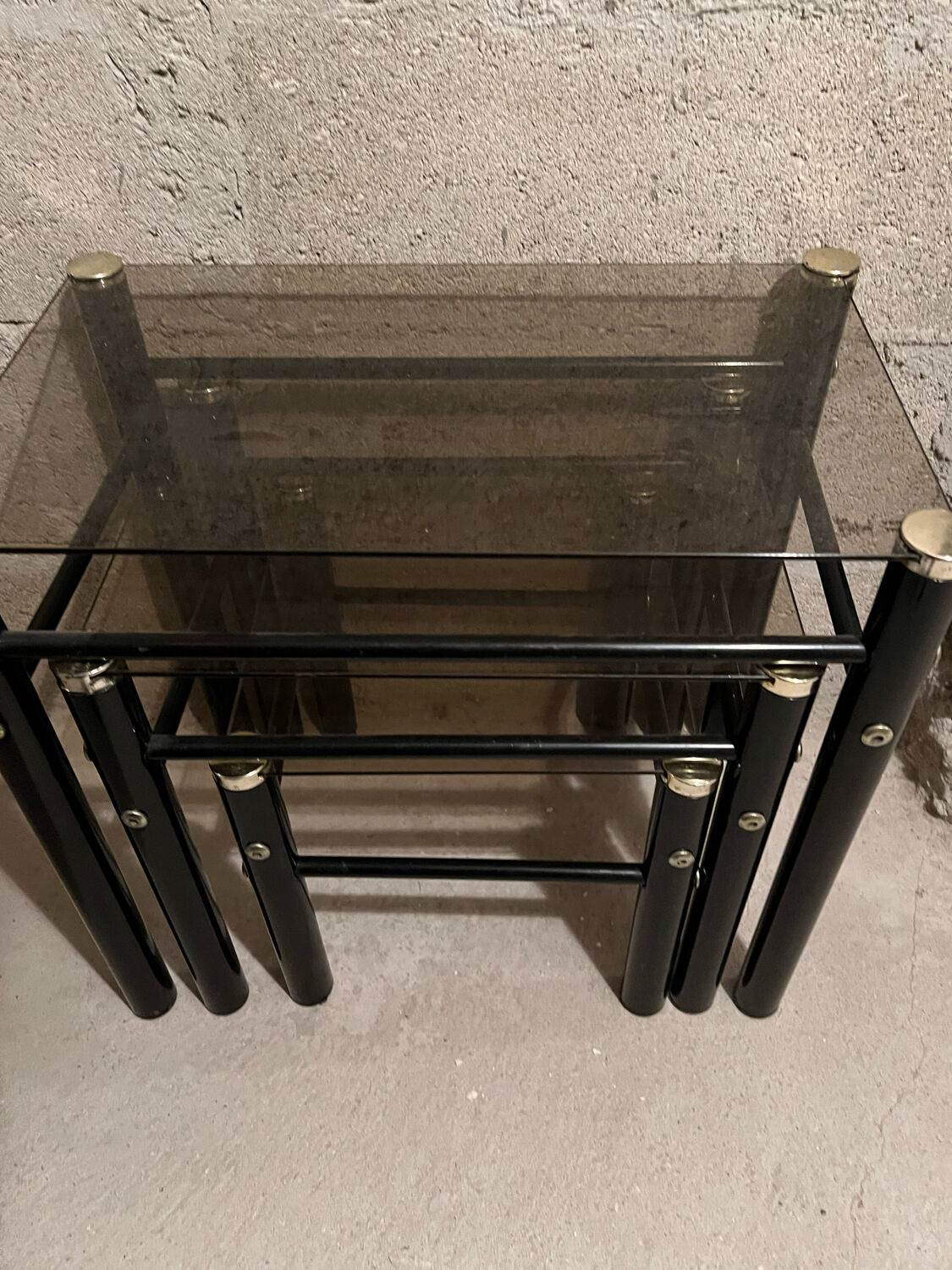 Nesting tables by Yves Boutboul, designer from the 70s