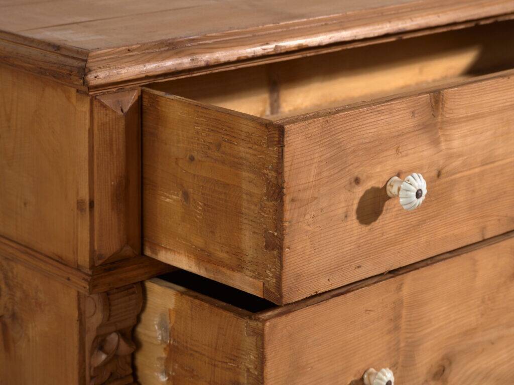 Antique solid pine chest of drawers – European rustic chest of drawers – circa 1900
