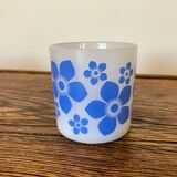 8 Arcopal flowered espresso cups, vintage 1970s