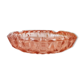 Cendrier en verre rose  vintage style art deco