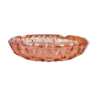 Cendrier en verre rose  vintage style art deco