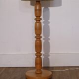 Scandinavian wooden floor lamp turned 1960