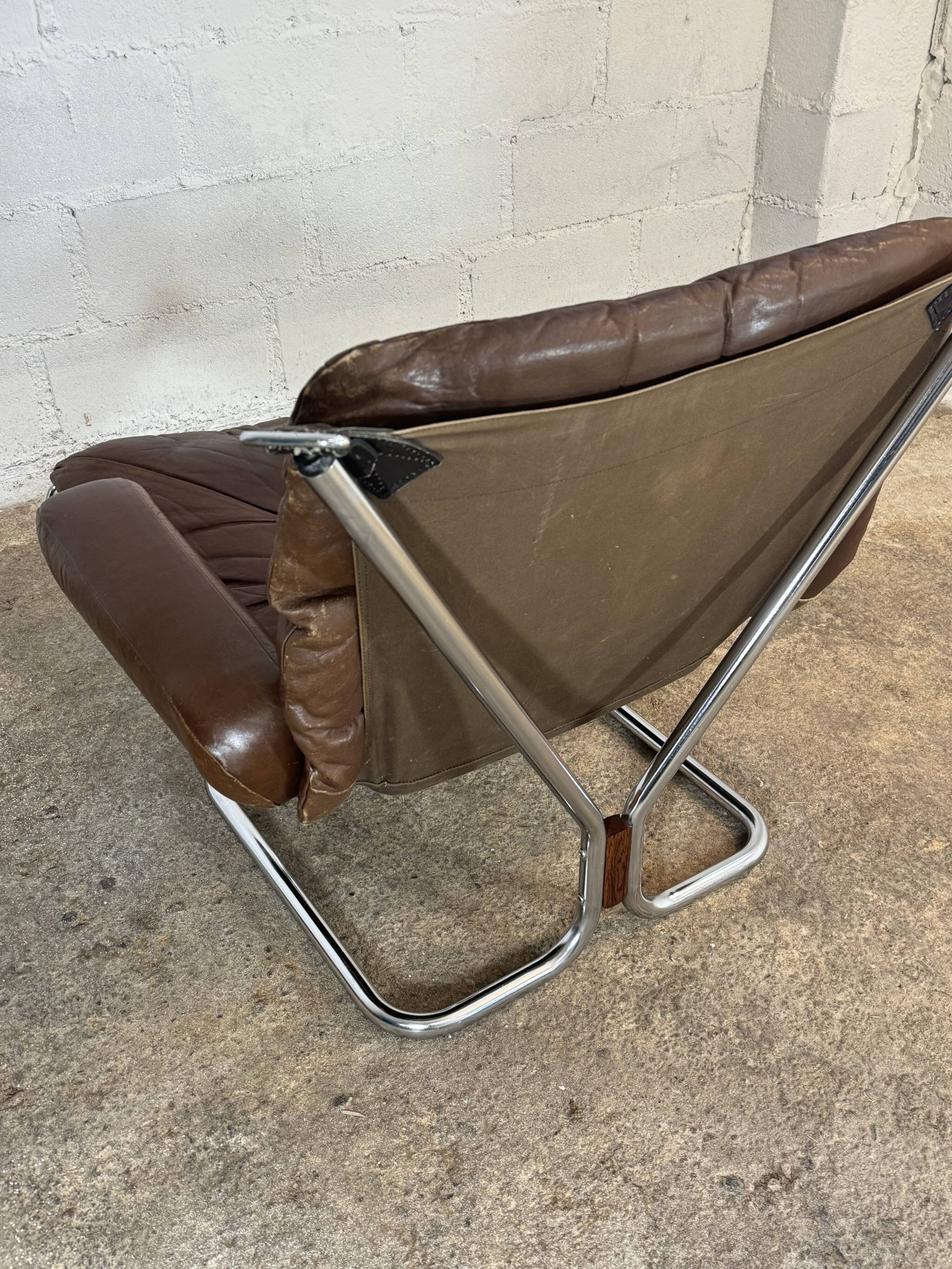 "Wing" leather armchair, Harald RELLING, 1980s