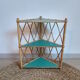 Rattan shelf 3 floors restyled green vintage jungle