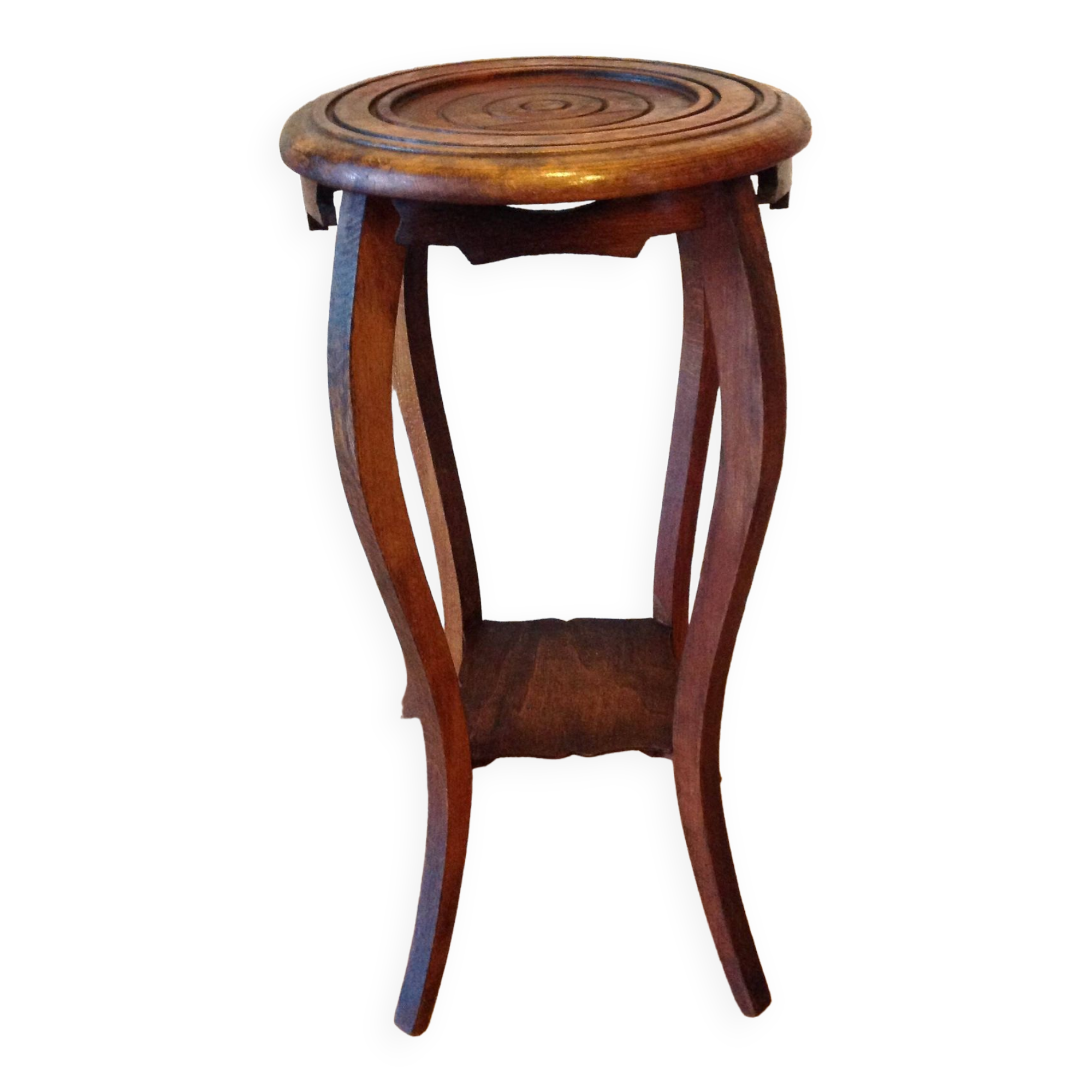 Round wooden plant holder / 40s-50s