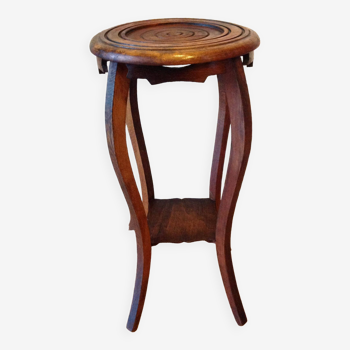 Sellette ronde  porte plante en bois / années 40-50