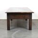 Large antique dark oak coffee table with one drawer
