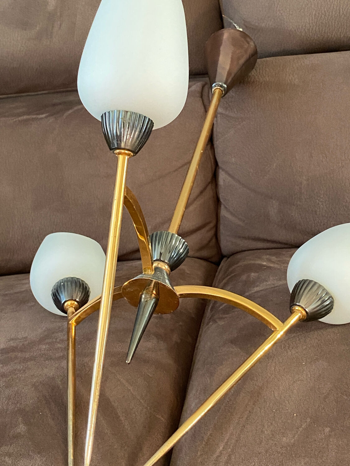 Rare Lustre Vintage des années 60, dans l’esprit Stilnovo / Maison Arlus.