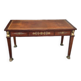 Empire Style Mahogany Flat Desk - Return From Egypt Furnishing Mercier Frères in Paris