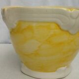 Earthenware planter with towel painting decor