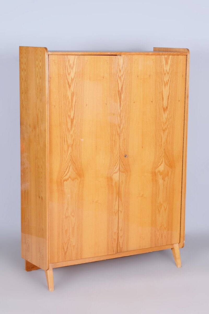 Mid-Century Modern Wardrobe in Ash by Tatra Pravenec, Czech, 1950s