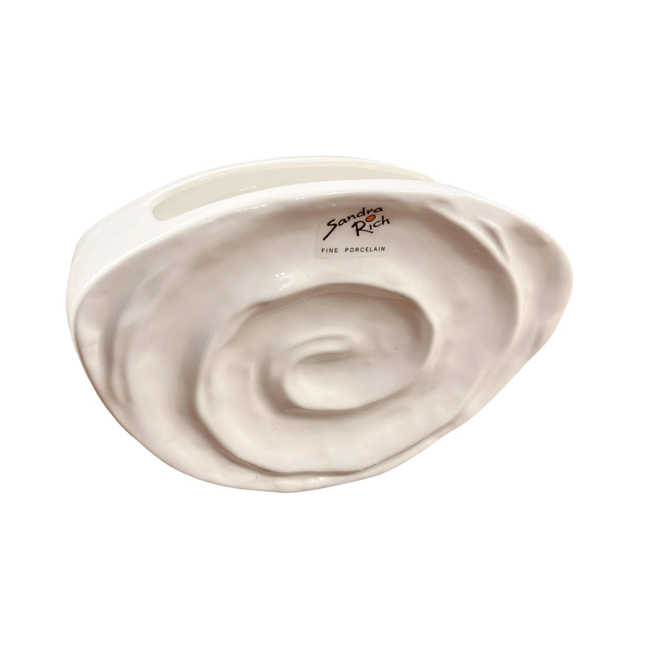 Porcelain, hand-formed Shell vase, Sandra Rich, Germany, 1990s.