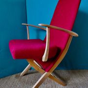 Pair of red armchairs. Denmark 1950