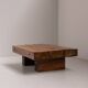 Solid Oak Wabi Sabi Coffee Table, France, 1950s