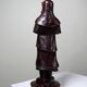 Asian statuette, popular art in carved monoxyle wood, vintage 1930-1960.