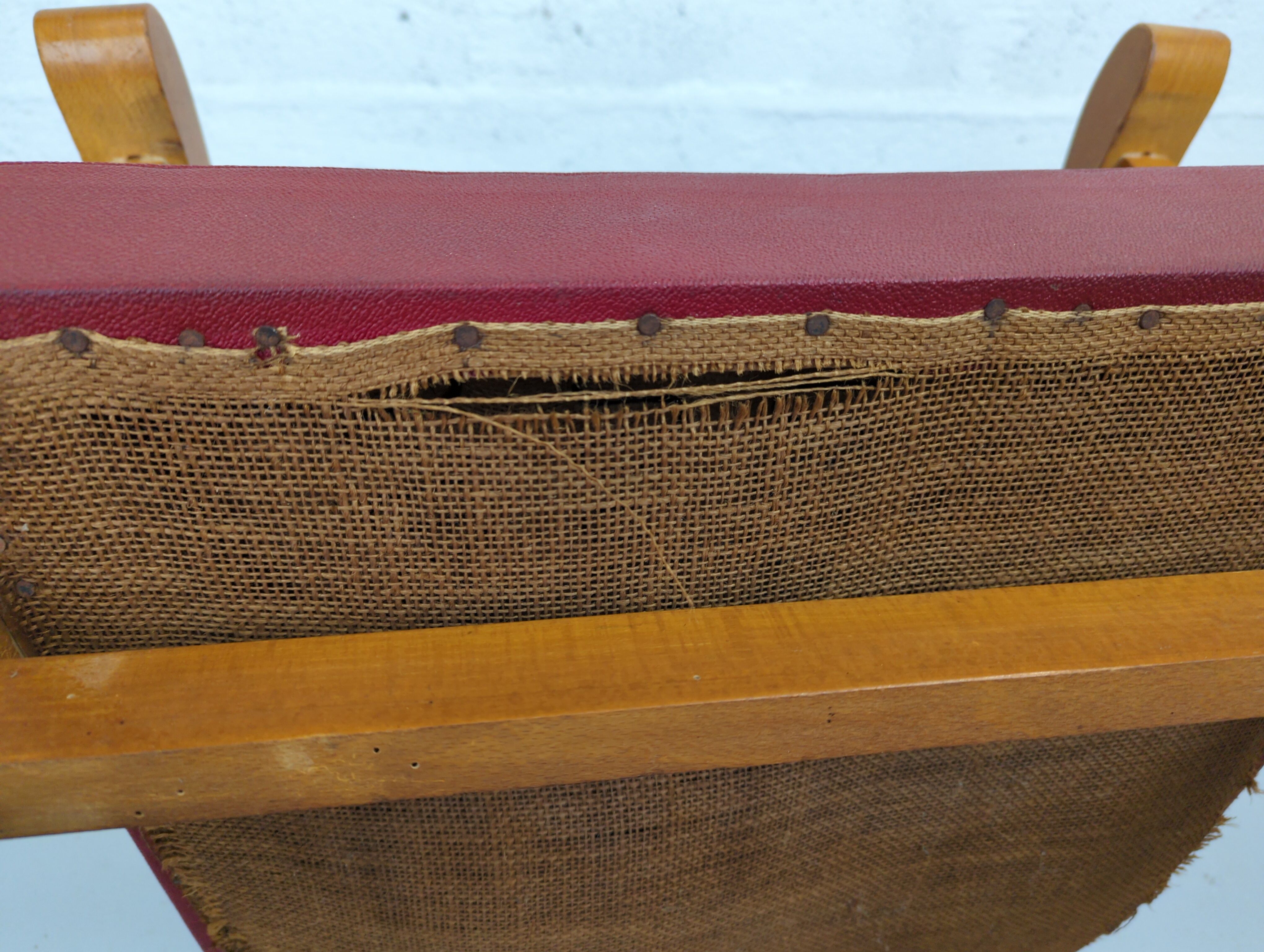 Vintage red bridge chair