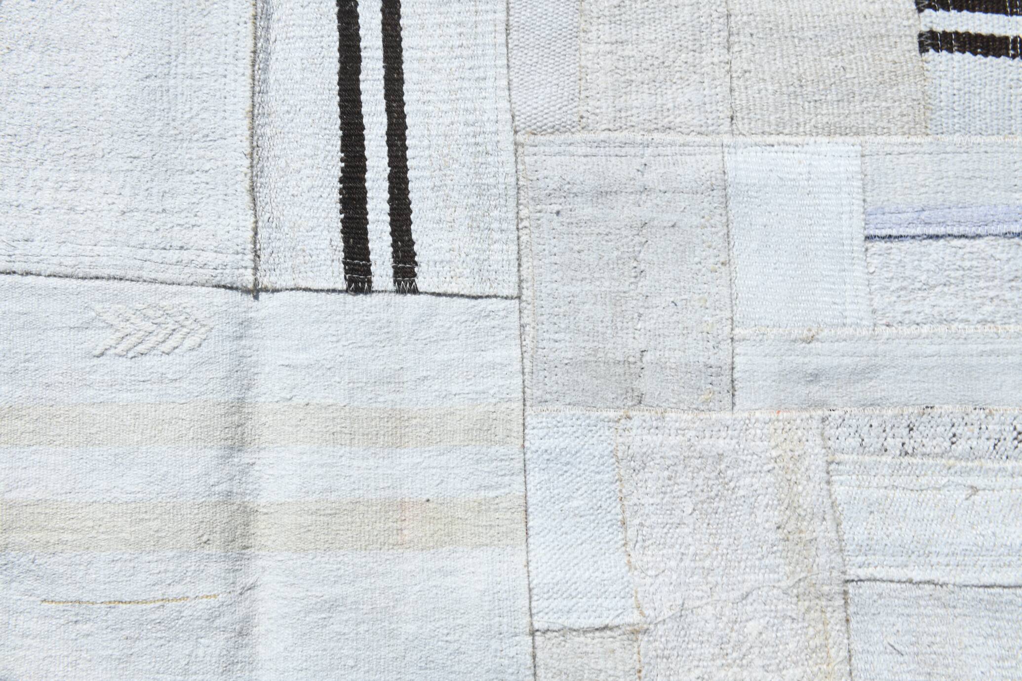Off-White Neutral Vintage Kilim Rug For Living Room, 190x270 Cm