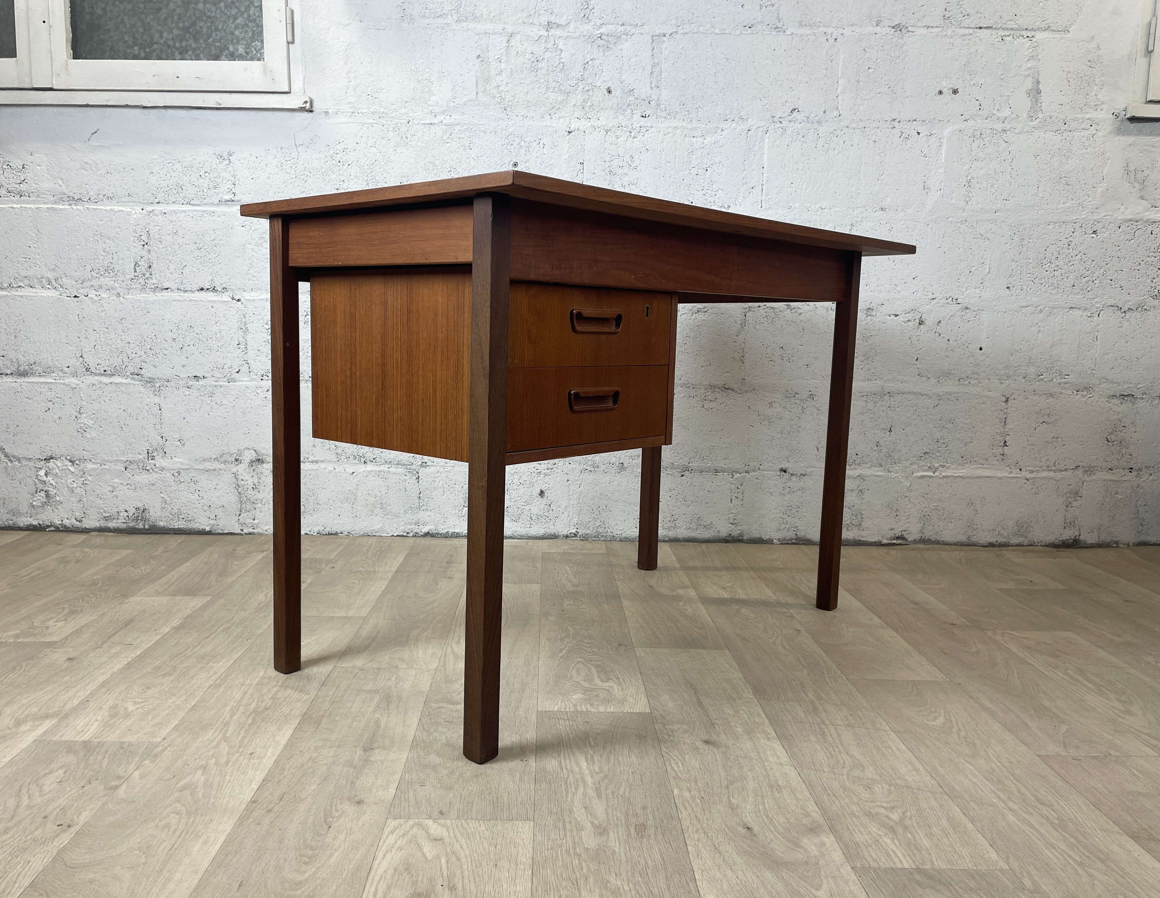 Vintage Scandinavian teak desk, 60s