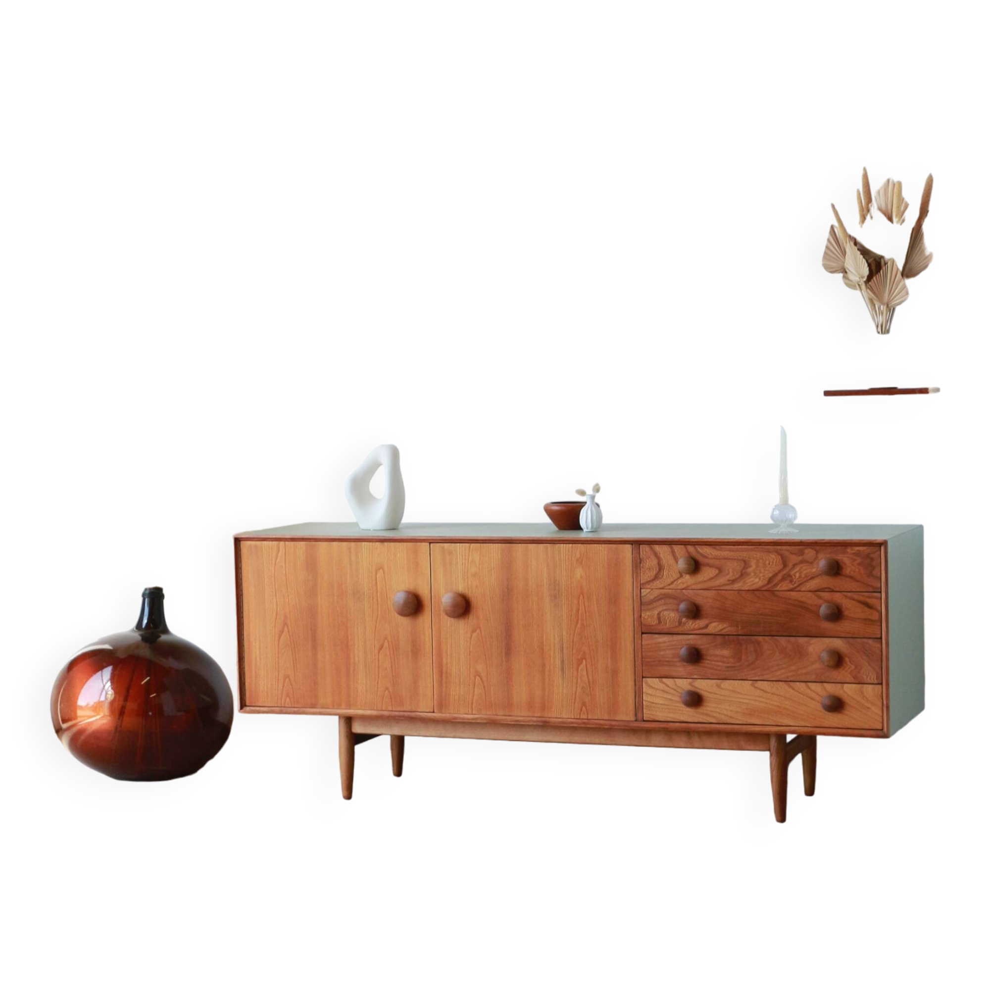 English Sideboard - Solid Elm - 1960
