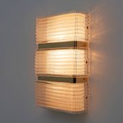 Pair of Modern Italian Murano Glass and Brass Sconces