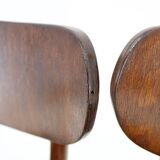 1950s Dining Beech Chairs in Boucle, Czechoslovakia