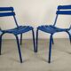 14 blue metal bistro chairs