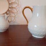 Creamer and milk jug in porcelain Vignaud