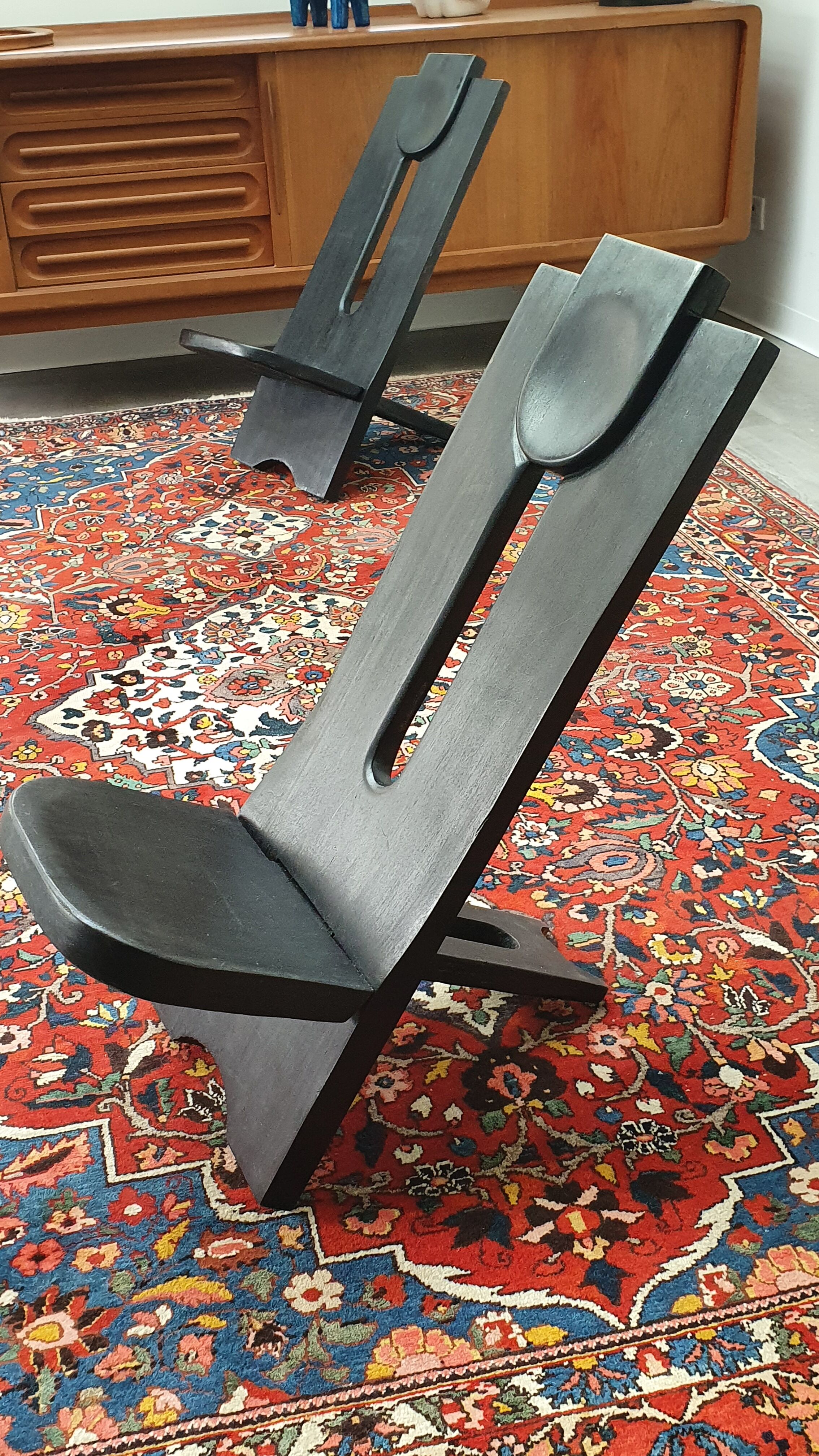 Pair of African palaver chairs