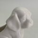 Cache pot chien en porcelaine blanc vintage