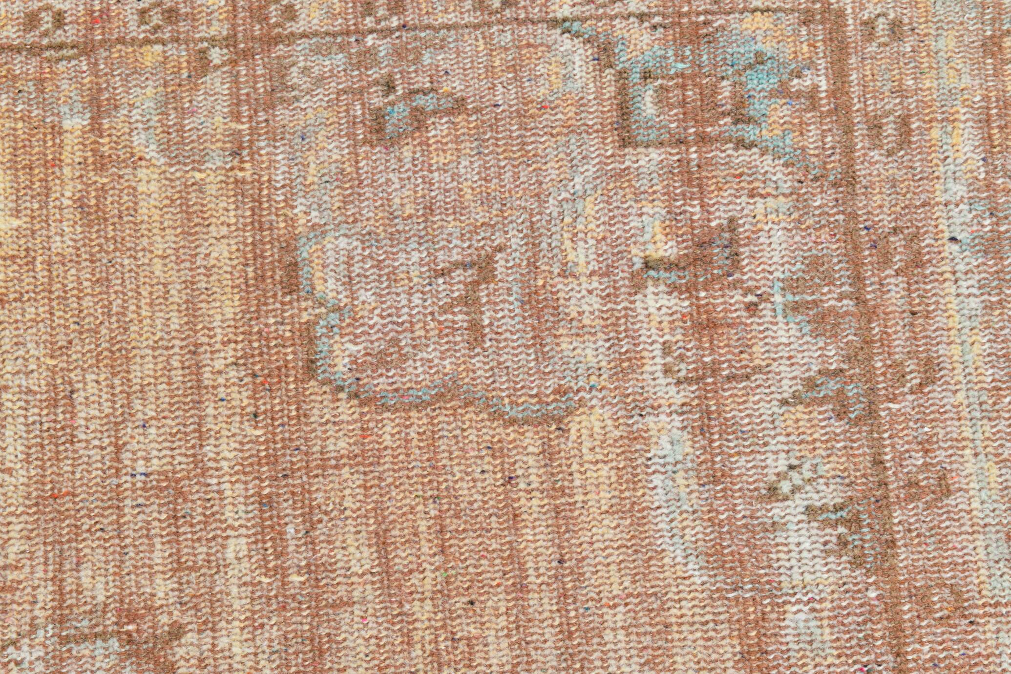 5x9 Peach & Blush Pink Oushak Vintage Rug, 164x267 Cm