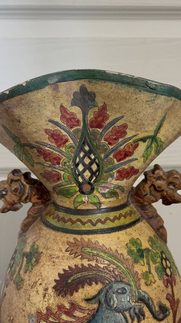 Vase carafe pichet balustre céramique terre cuite italie montopoli eléphant