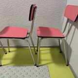 4 vintage red formica chairs
