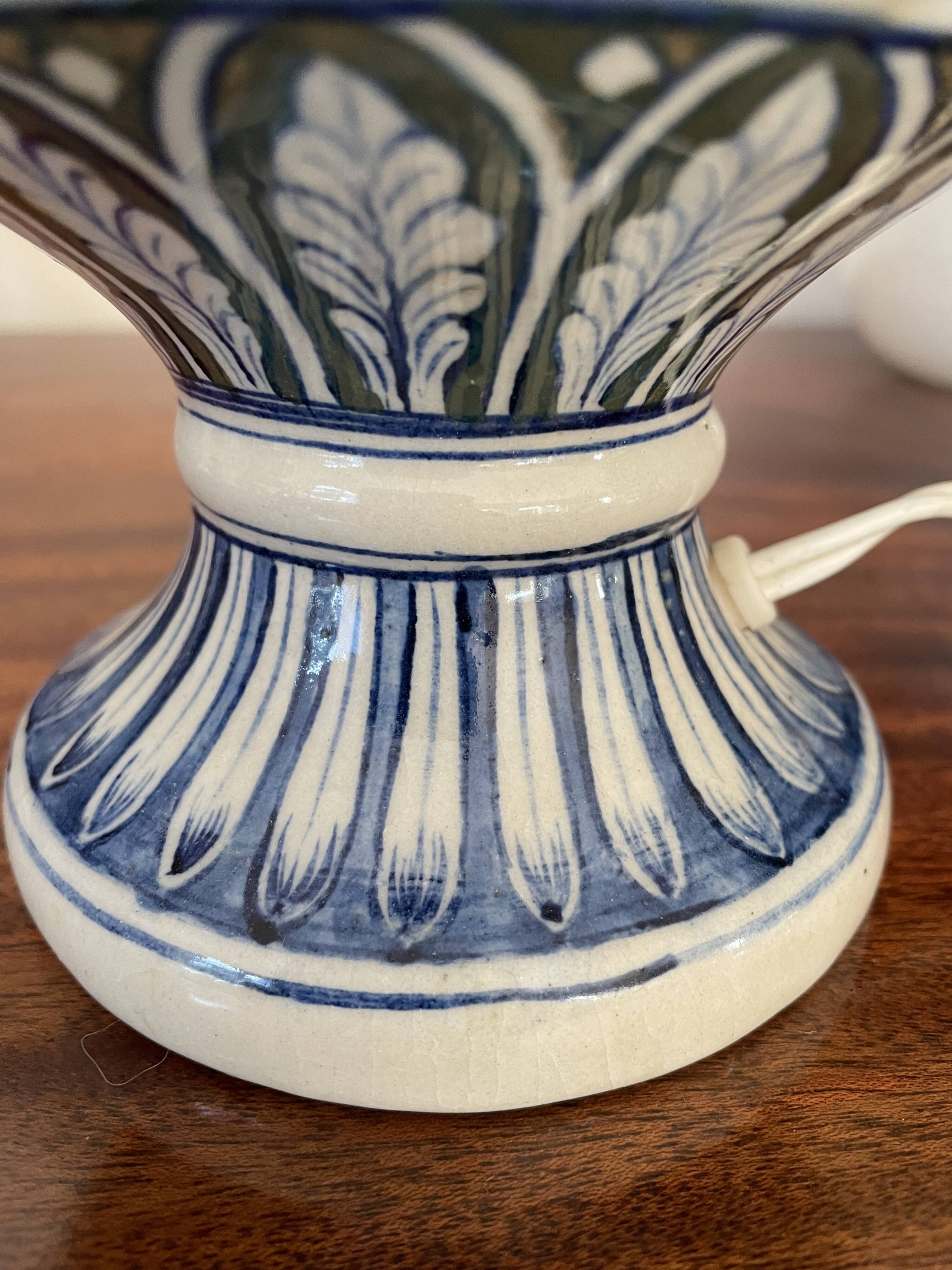 Old Hand-painted ceramic lamp