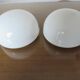 Paire d'appliques " pilule " en opaline blanche années 60 70