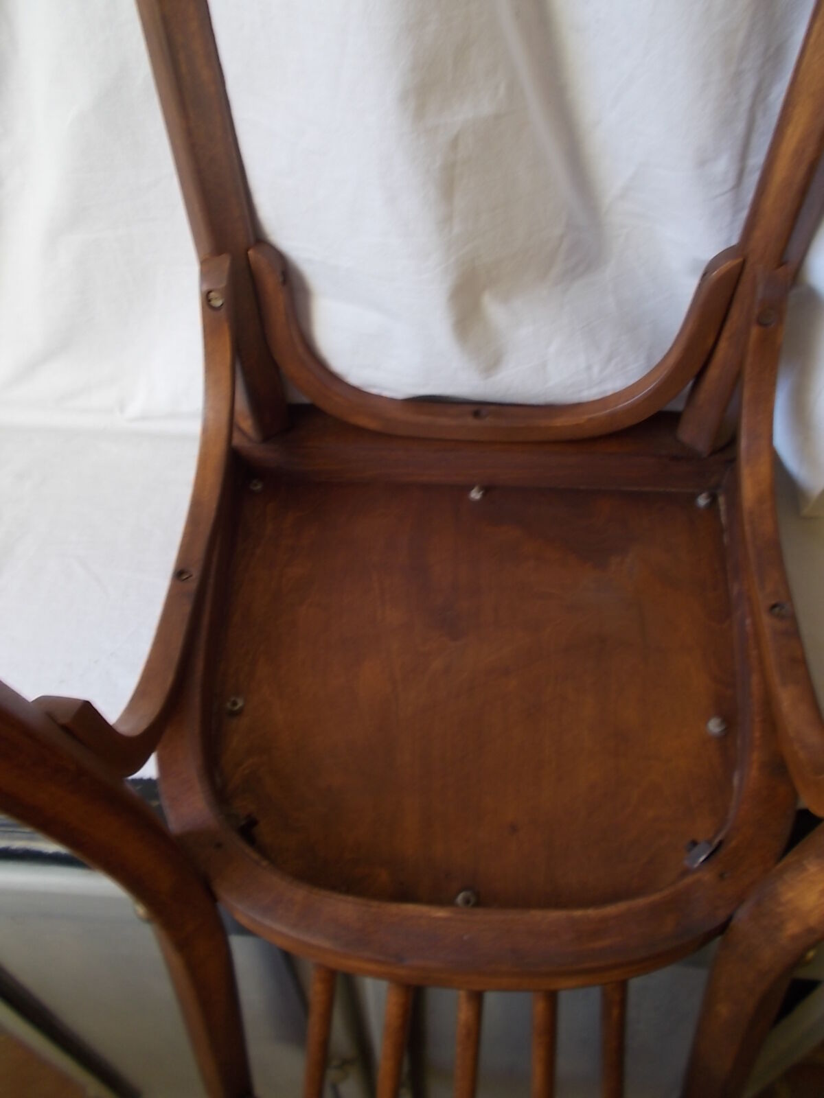 Vintage bistro chair sitting red