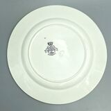 Plate enamels of longwy model bird blue yellow flowers