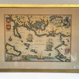 Carte marine océan atlantique vintage, encadrée