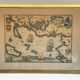 Vintage Atlantic Ocean Marine Map Gold Leaf Frame