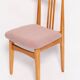 Blush pink bouclé chair mid-century in light wood by M. Zielinski, Europe, 1960s