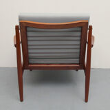 Fauteuil teck des années 1960 en gris, Arne Vodder