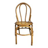 Chaise bistrot vintage en rotin & cannage
